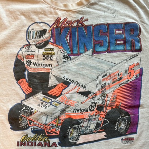 Vtg signed Mark Kinser sprint racing T - Picture 4 of 6